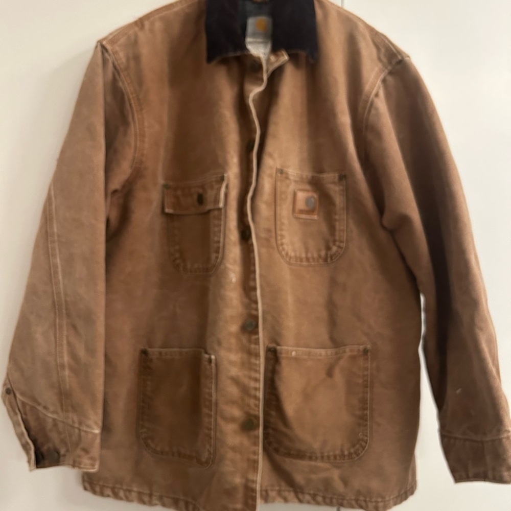 Carhartt Men's Tan Field Jacket with Black Collar
